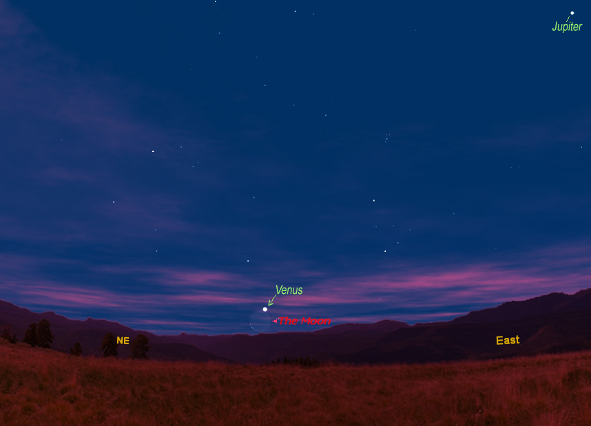 Moon & Venus to Shine Together at Dawn Thursday